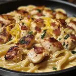 Creamy Chicken Carbonara Skillet