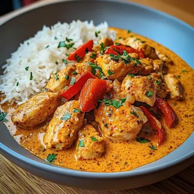 Creamy Paprika Chicken with Rice