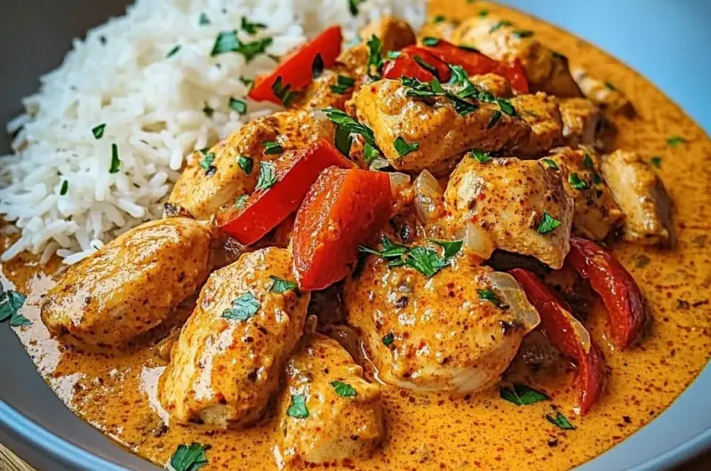 Creamy Paprika Chicken with Rice