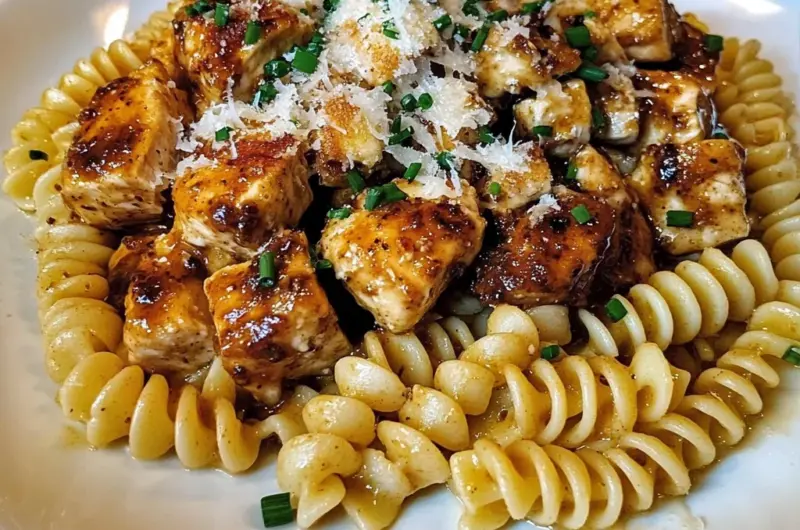Creamy Parmesan Rotini with Garlic Butter Chicken