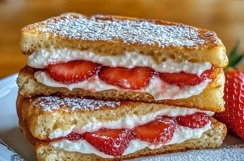 Fried Strawberry Cheesecake Sandwiches