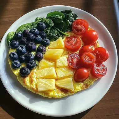 Garden Veggie Omelet with Fresh Fruit