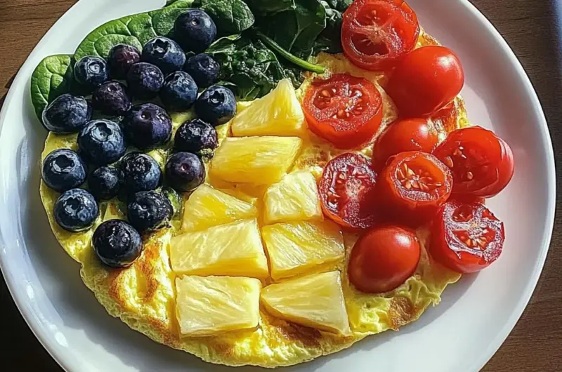 Garden Veggie Omelet with Fresh Fruit