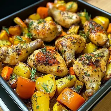 Garlic Herb Chicken Drumsticks with Veggies