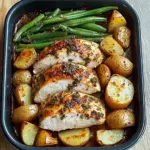Garlic Herb Chicken with Roasted Potatoes & Green Beans