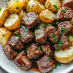 Garlic Steak Bites and Potatoes