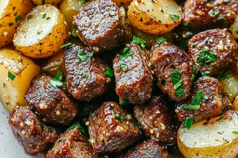 Garlic Steak Bites and Potatoes