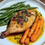 Herb Roasted Chicken with Garlic Green Beans & Glazed Carrots