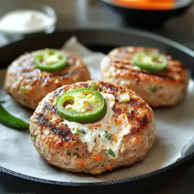 Jalapeño Popper Turkey Burgers