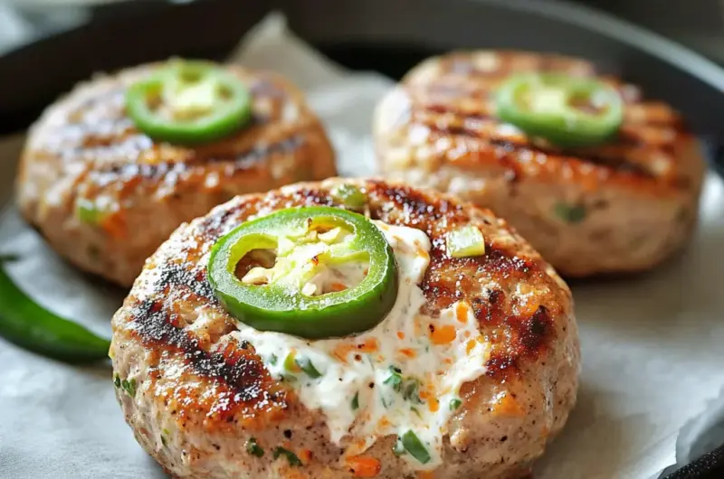 Jalapeño Popper Turkey Burgers
