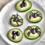 Keto Spider Cucumber Appetizer Bites