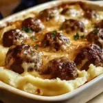 Meatball & Mashed Potato Bake