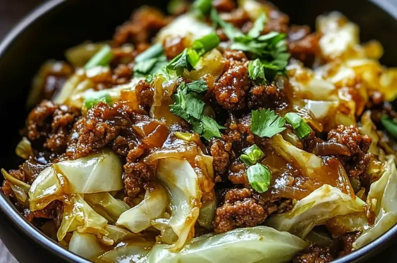 Mongolian Beef and Cabbage Bowl