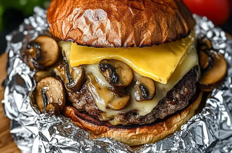 Mushroom and Swiss Burger Foil Packets