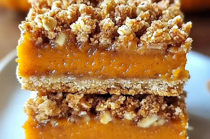Pumpkin Pie Crumble Bars – Easy Fall Dessert Recipe