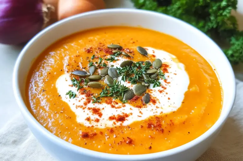 Roasted Butternut Squash and Red Pepper Soup