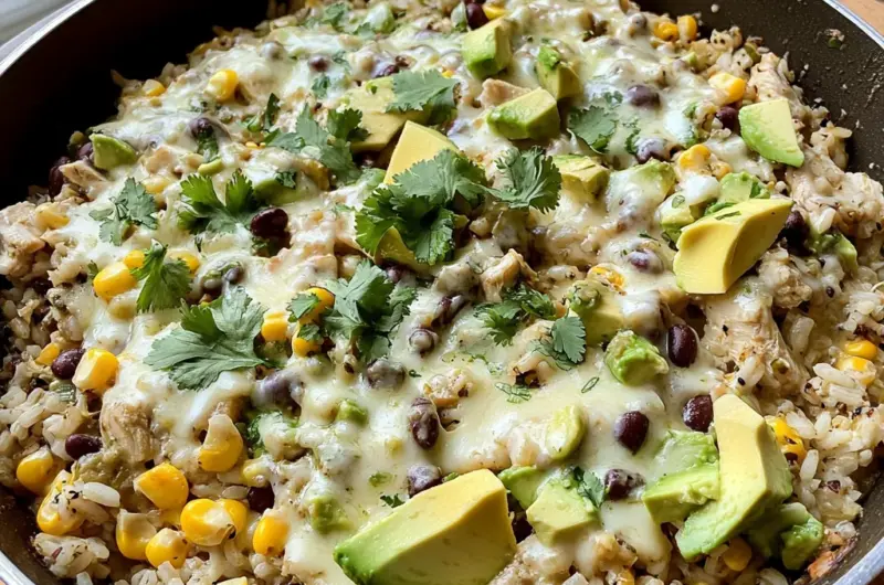 Salsa Verde Chicken & Rice Skillet