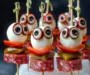 Skewered turkey slices Eyeballs