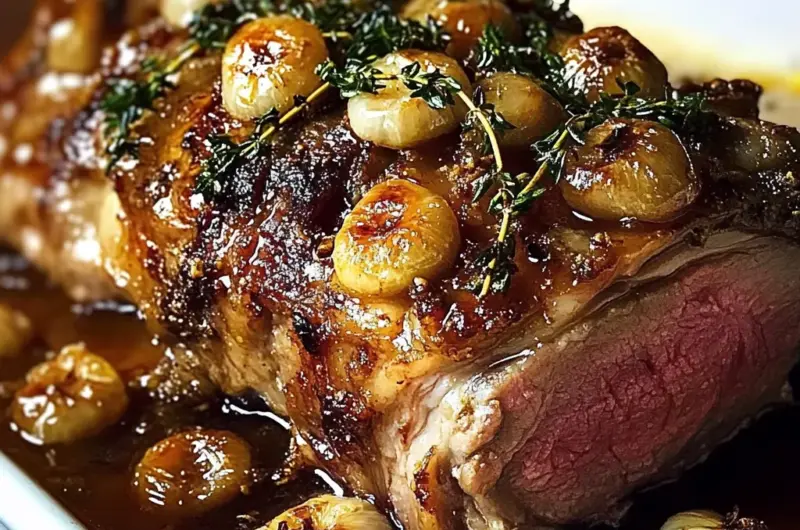 Slow-Roasted Lamb Shoulder with Honey-Garlic Mustard Glaze