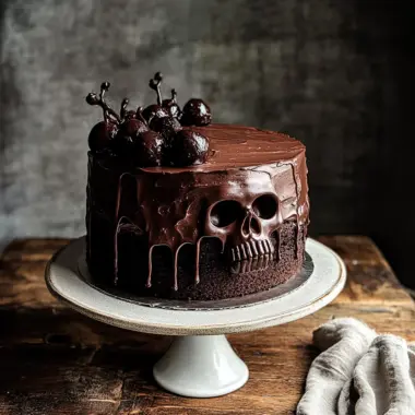 Vegan Chocolate Layer Skull Cake