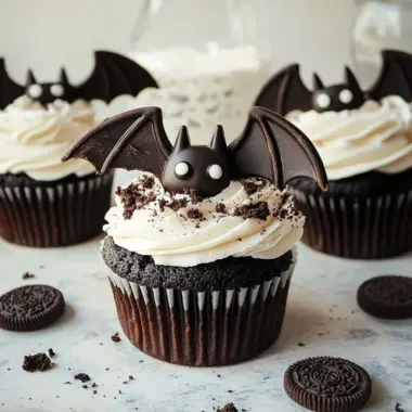 Vegan Oreo Bat Cupcakes