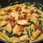 Zesty Honey BBQ Chicken Pasta with Creamy Bacon & Spinach