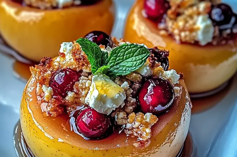 Baked Apples with Feta, Honey, and Cranberries: A Sweet and Savory Delight