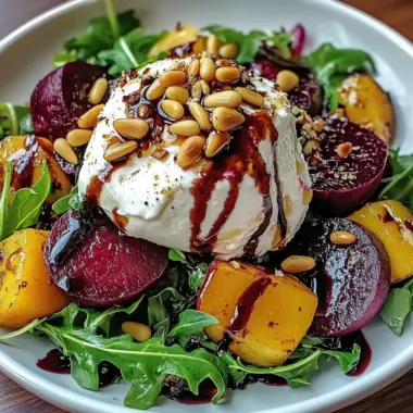 Beet and Burrata Salad with Pine Nuts: The Salad That Makes You Feel Fancy AF