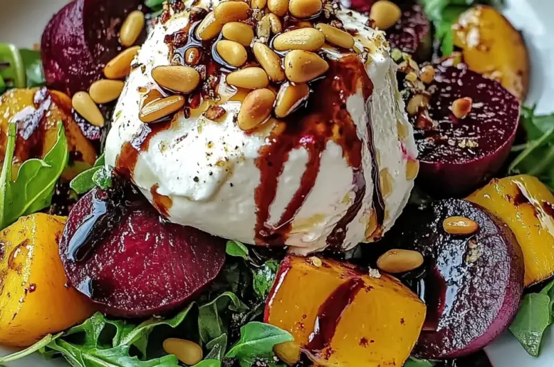 Beet and Burrata Salad with Pine Nuts: The Salad That Makes You Feel Fancy AF