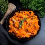 Carrot Ribbons in Rosemary Butter Sauce