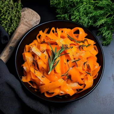 Carrot Ribbons in Rosemary Butter Sauce