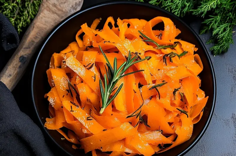 Carrot Ribbons in Rosemary Butter Sauce