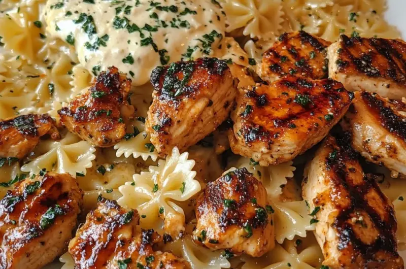 Cheesy Garlic Cajun Chicken Bowtie Pasta