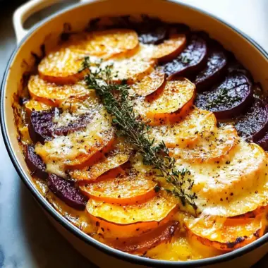 Cheesy Root Veggie Gratin