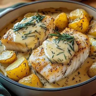 Cod & Potatoes in Rosemary Cream Sauce
