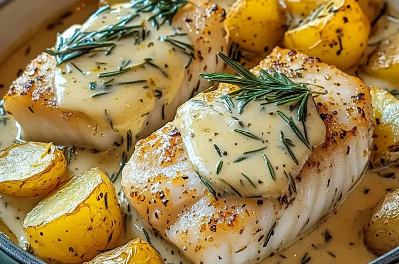 Cod & Potatoes in Rosemary Cream Sauce