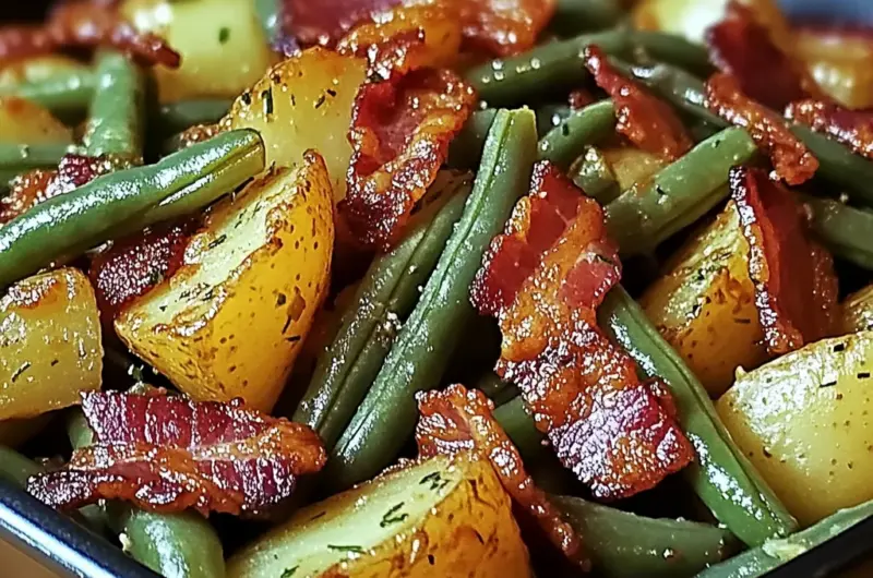 Country Ranch Green Beans 'and Potatoes with Turkey Turkey Bacon