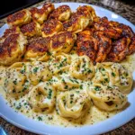 Creamy Cajun Chicken Tortellini in Garlic Mozzarella Sauce