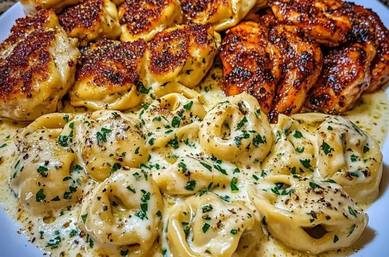 Creamy Cajun Chicken Tortellini in Garlic Mozzarella Sauce