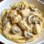 Creamy Garlic Chicken & Mushroom Pasta