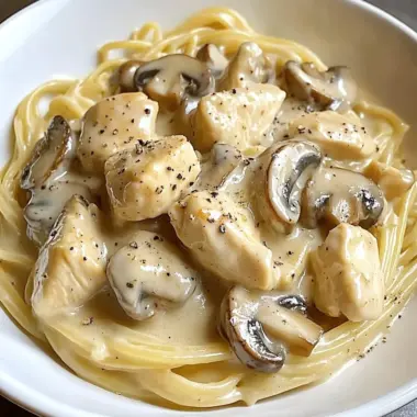 Creamy Garlic Chicken & Mushroom Pasta