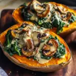 Creamy Mushroom and Spinach Stuffed Sweet Potatoes
