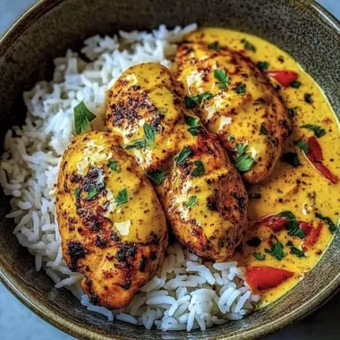 Creamy Peri-Peri Chicken Over Garlic Rice