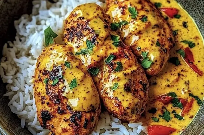 Creamy Peri-Peri Chicken Over Garlic Rice
