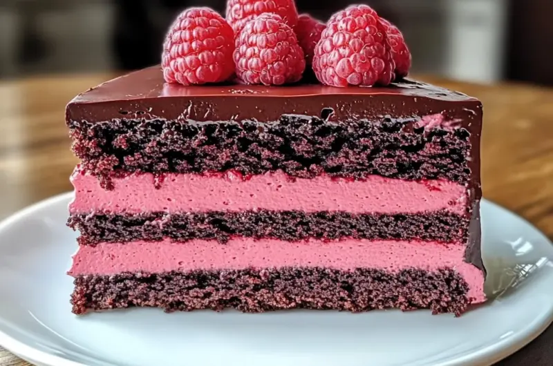 Dark Chocolate Raspberry Mousse Cake