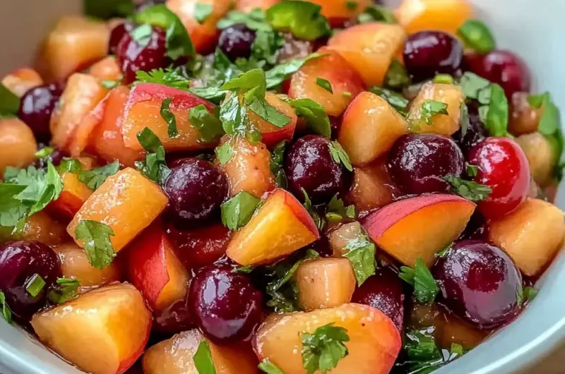 Delicious Peach Cherry Salsa - theamazingfood