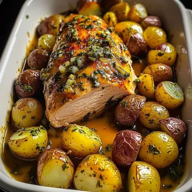 Garlic Herb Roasted Chicken Breast with Baby Potatoes