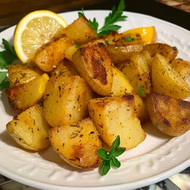 Greek Lemon Garlic Roasted Potatoes
