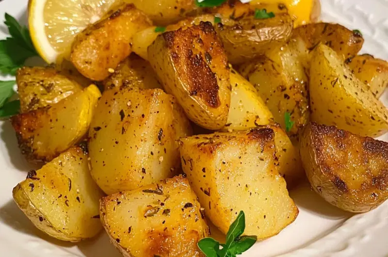 Greek Lemon Garlic Roasted Potatoes