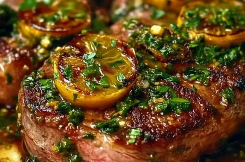 Herb-Crusted Slow-Cooked Lamb with Fresh Mint and Lemon Zest Gremolata